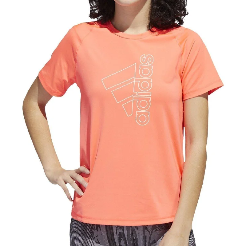 cotton tunics for women -adidas Badge Of Sport Short Sleeve Womens Training Top - Pink