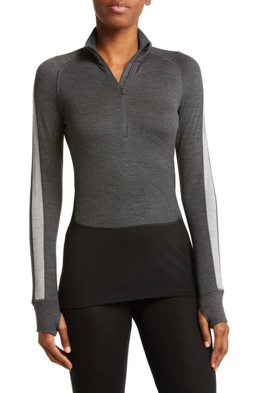 casual women's tops -Icebreaker Womens 260 Zoneknit LS Half Zip Top