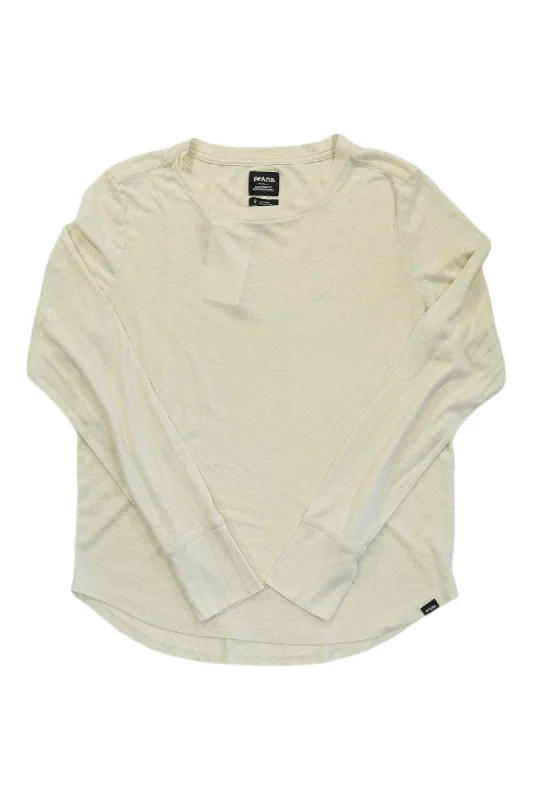 soft fabric tops for women -Prana Womens Cozy Up LS Tee