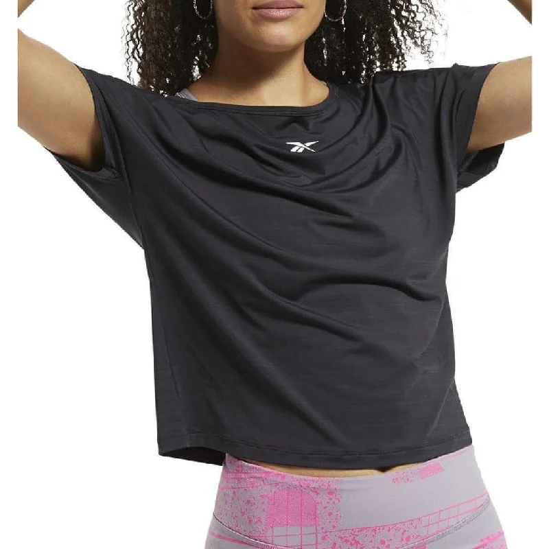 oversized t-shirts for women -Reebok ActivChill Boxy Short Sleeve Womens Training Top - Black