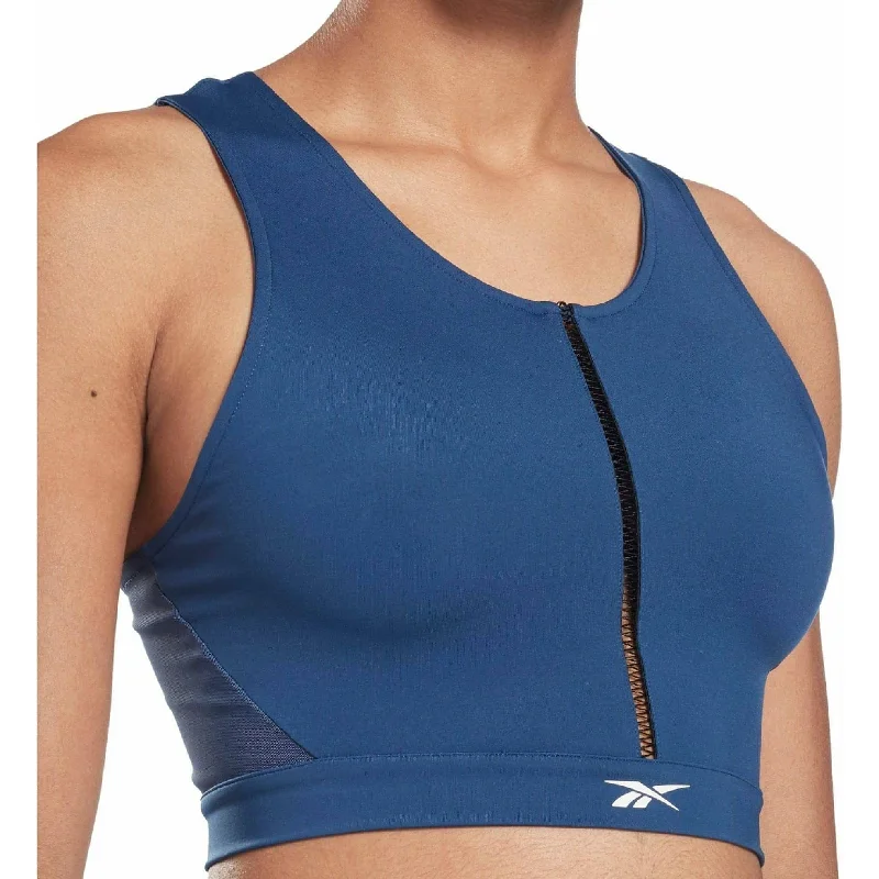 women's chiffon tunics -Reebok Lux Perform Womens Training Crop Top - Blue