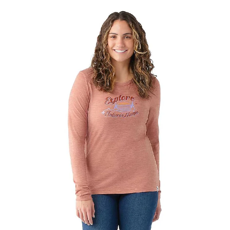 elegant women's tops -Smartwool Women's Explore Nature's Magic Graphic LS Tee