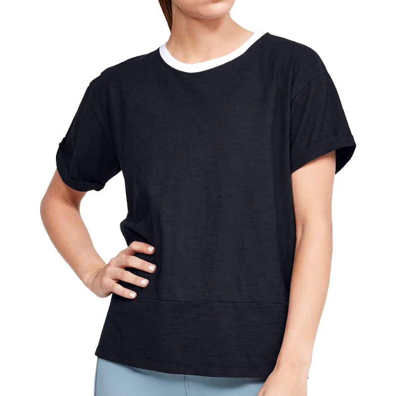 autumn blouses for women -Under Armour Charged Cotton Short Sleeve Womens Training Top - Black