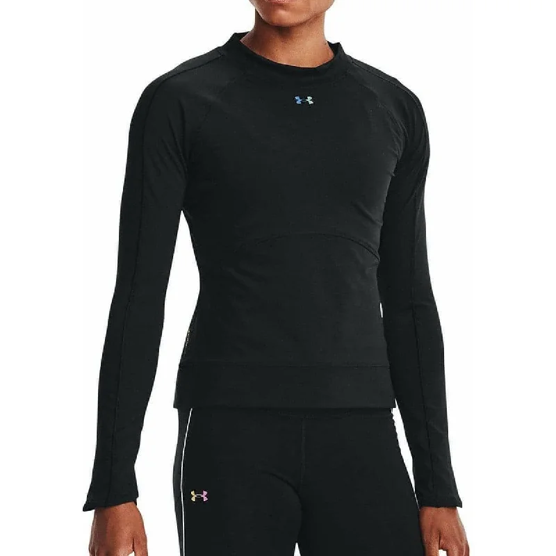 fashionable work tops for women -Under Armour Rush ColdGear Long Sleeve Womens Training Top - Black