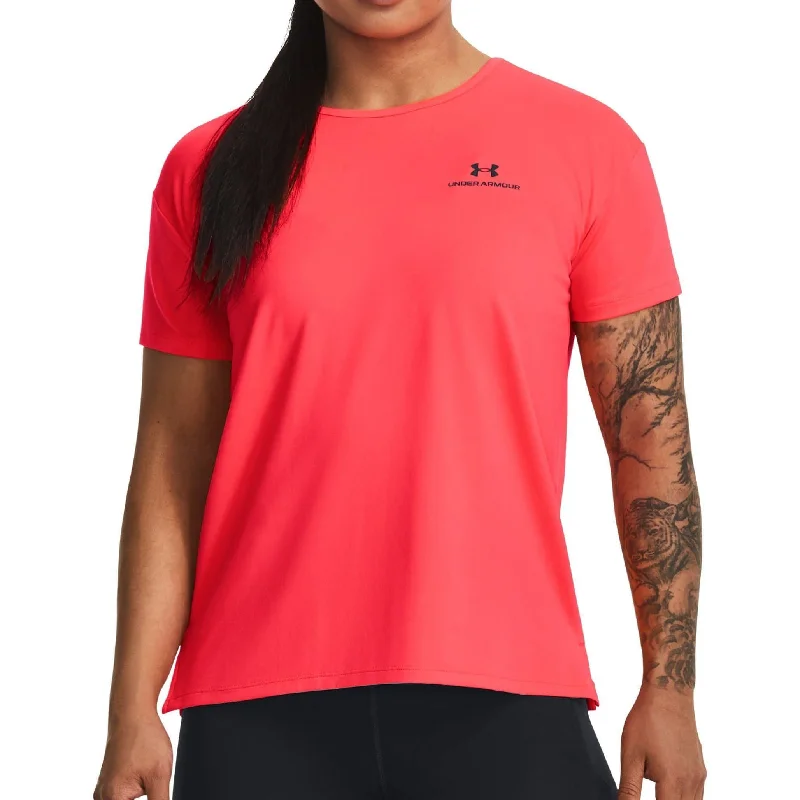 women's casual tank tops -Under Armour Rush Energy 2.0 Short Sleeve Womens Training Top - Pink