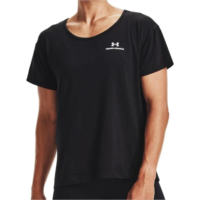 crochet tops for women -Under Armour Rush Energy Core Short Sleeve Womens Training Top - Black