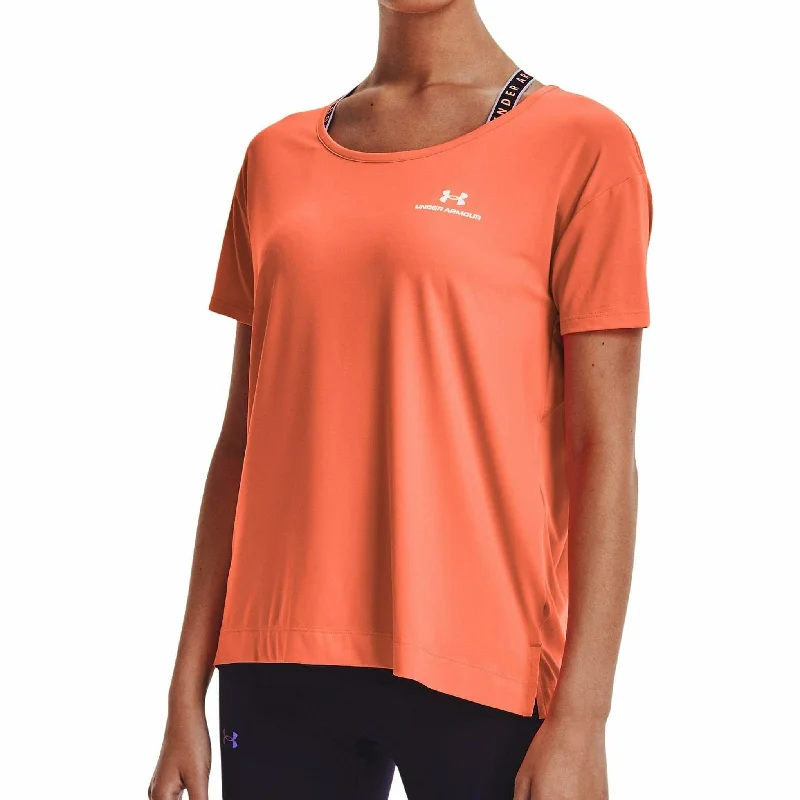 soft touch blouses for women -Under Armour Rush Energy Core Short Sleeve Womens Training Top - Orange