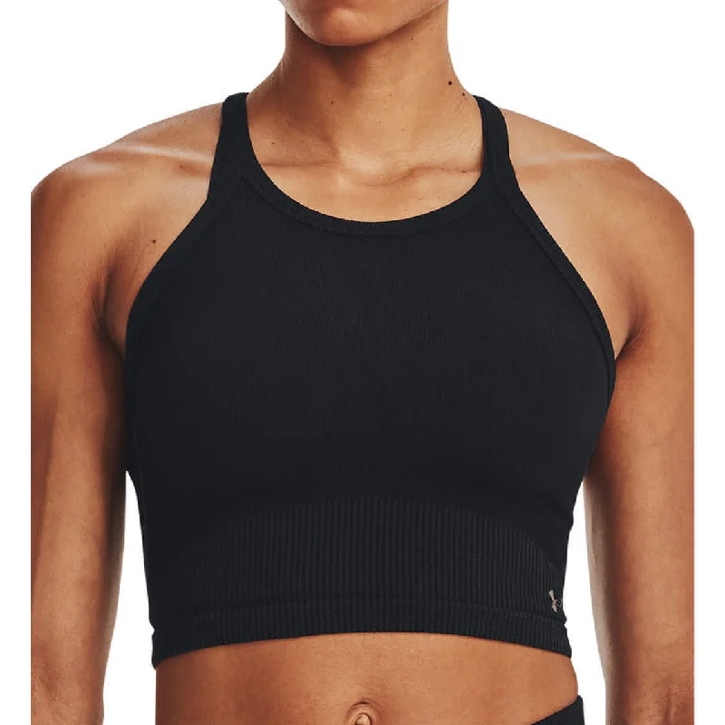 elegant chiffon blouses -Under Armour Rush Seamless Womens Training Crop Top - Black