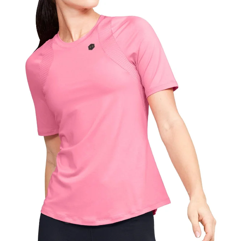 casual oversized tops for women -Under Armour Rush Short Sleeve Womens Training Top - Pink