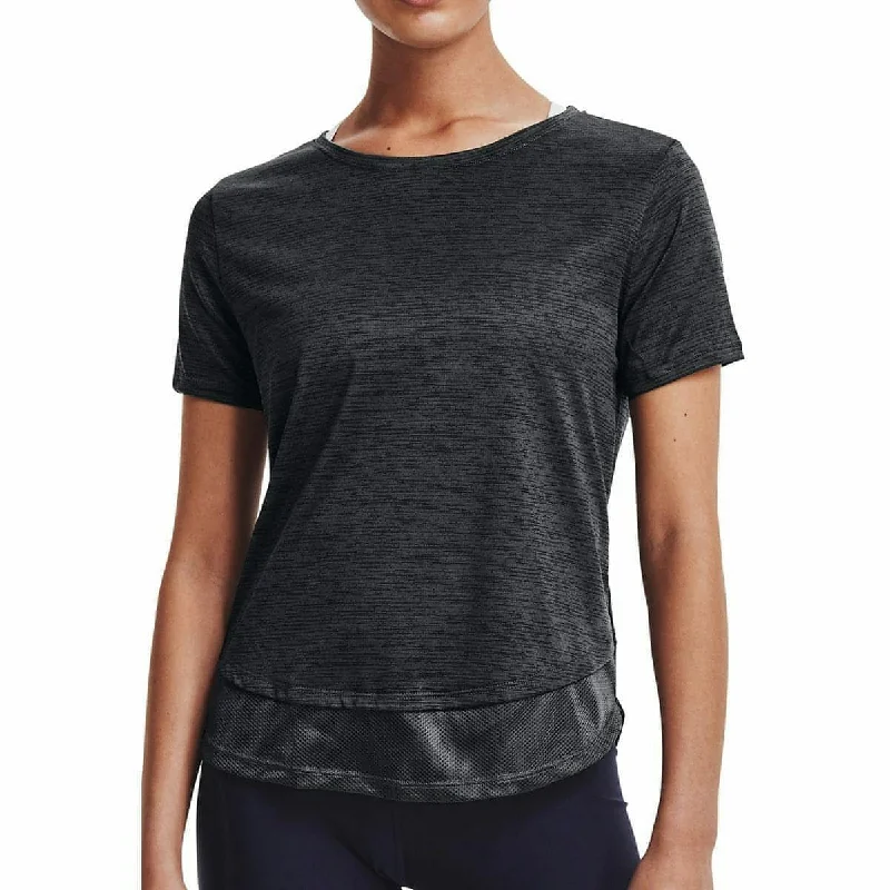 embroidered tops for women -Under Armour Tech Vent Short Sleeve Womens Training Top - Black