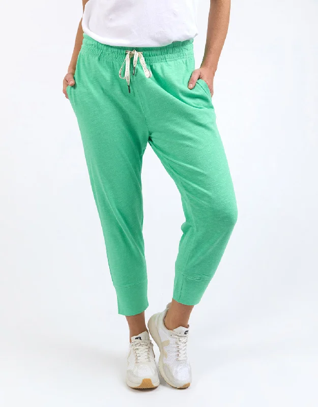 straight leg trousers for women -3/4 Brunch Pants - Neon Mint