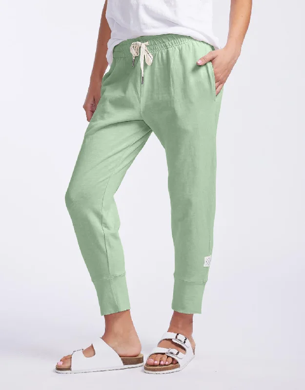 wrinkle-resistant pants for women -3/4 Brunch Pants - Quiet Green