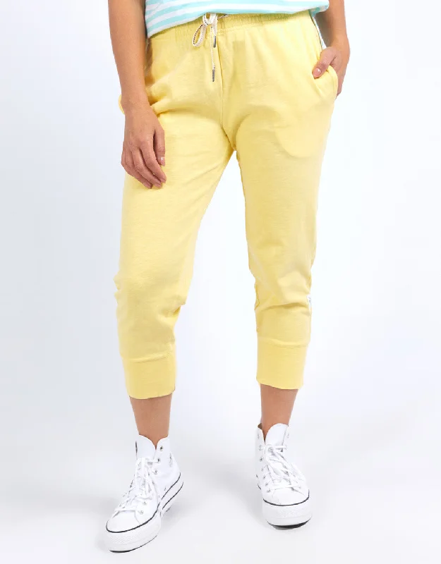 leather leggings for women -3/4 Brunch Pant - Pale Banana