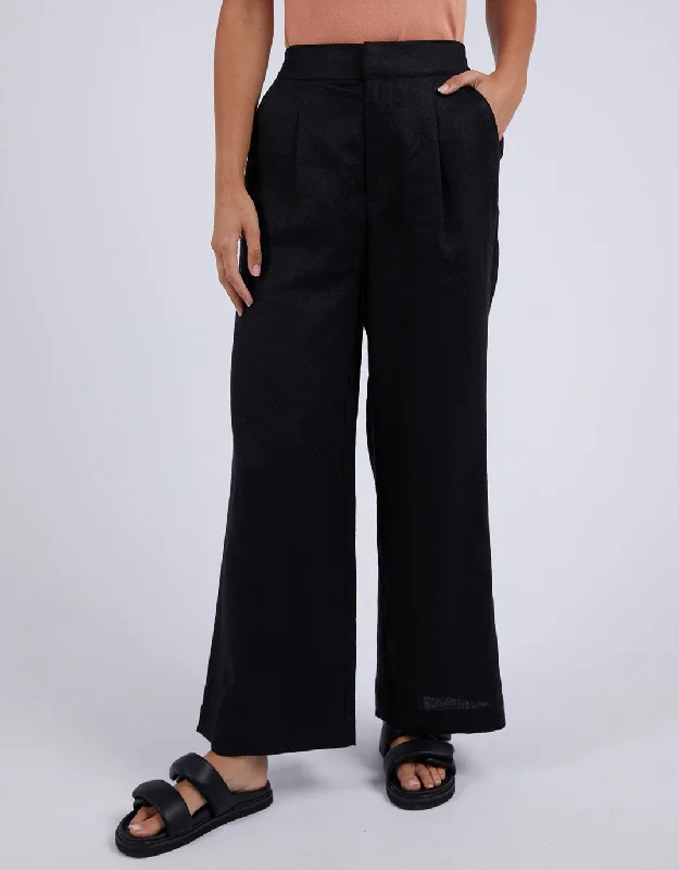 quick dry pants for women -Elina Wide Leg Pant - Black