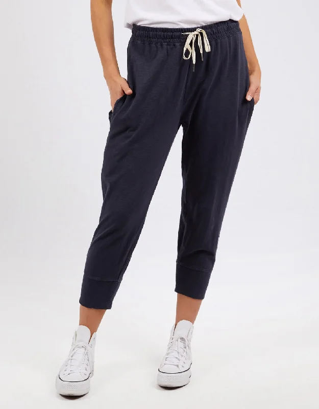 relaxed denim pants for women -3/4 Brunch Pants - Navy