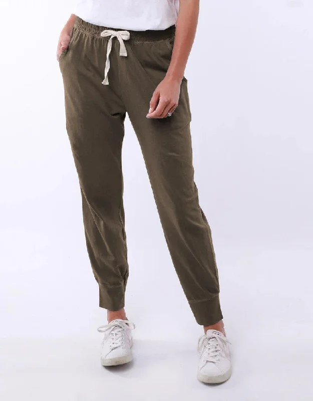 leather leggings for women -Wash Out Lounge Pants - Khaki