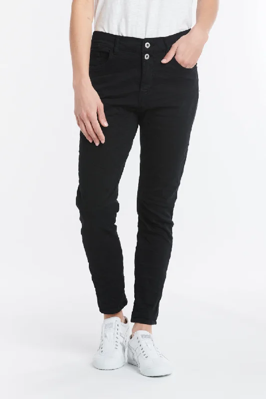 comfortable pants for women -Emma Stretch Jean - Black