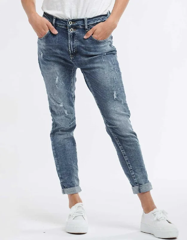 casual lounge pants for women -Emma Stretch Jean - Denim