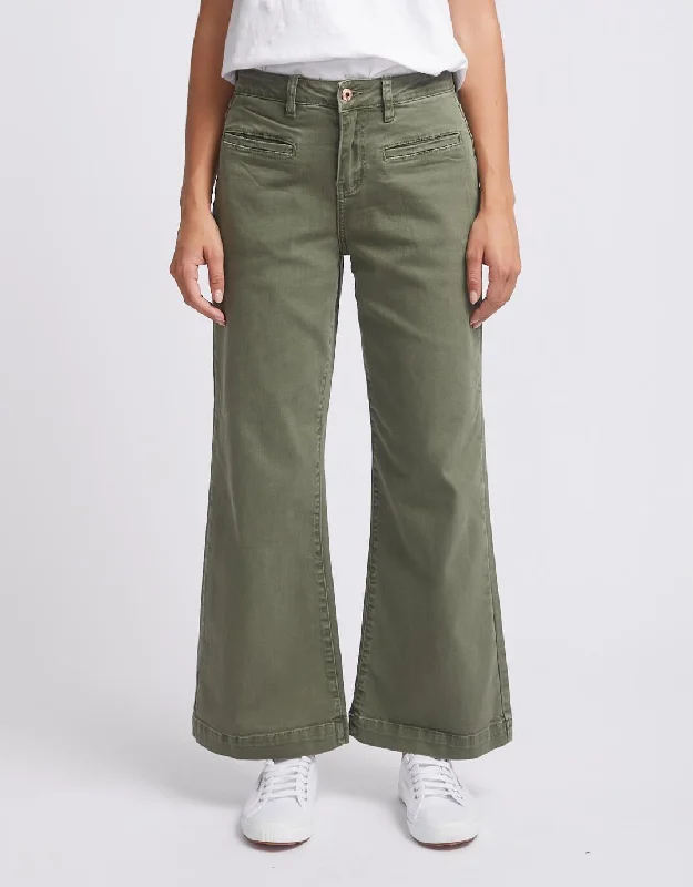 oversized pants for women -Freya Jeans - Khaki