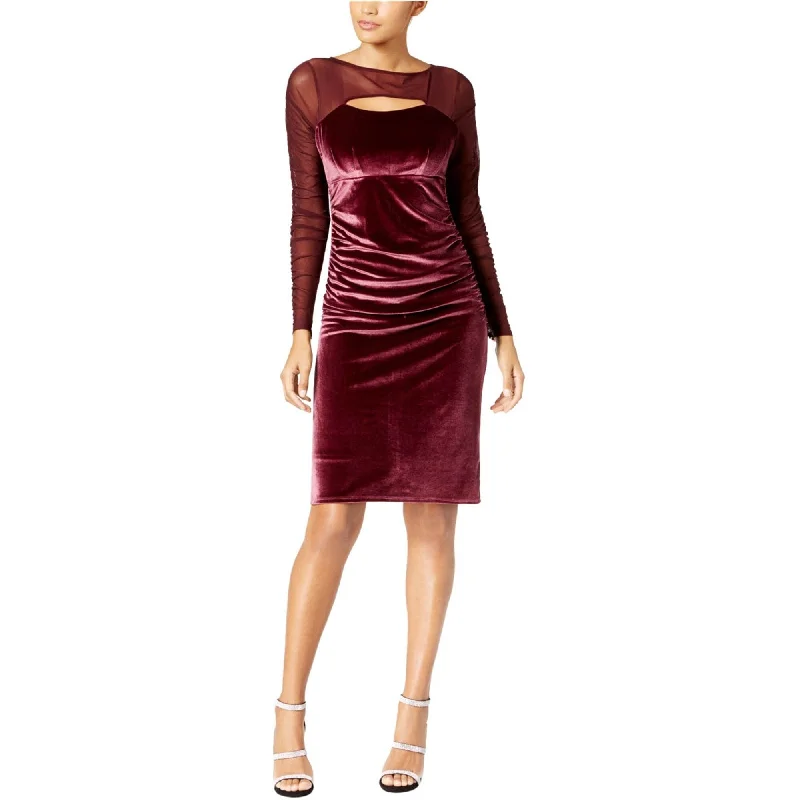 v-neck dresses for women -I-N-C Womens Velvet Sheath Dress, Red, Medium