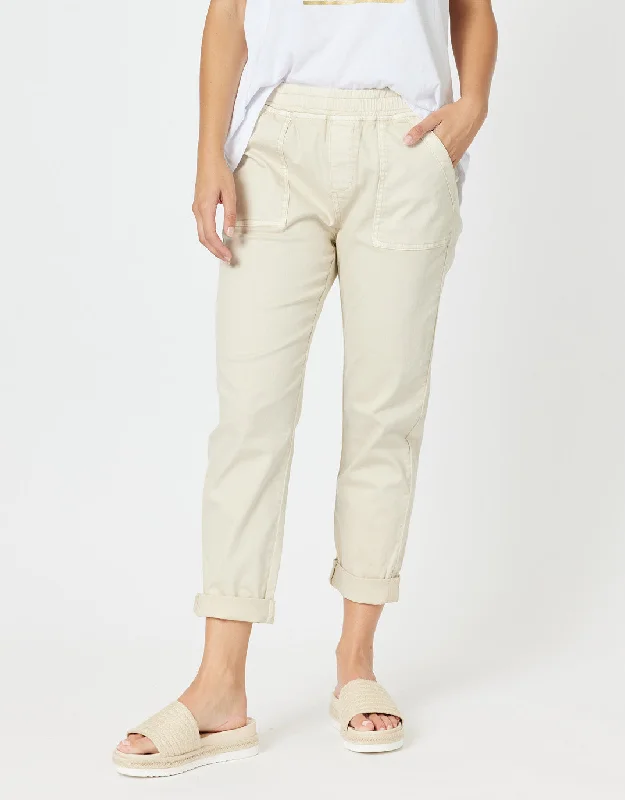 women's flared pants -Isabella Cotton Pant - Natural