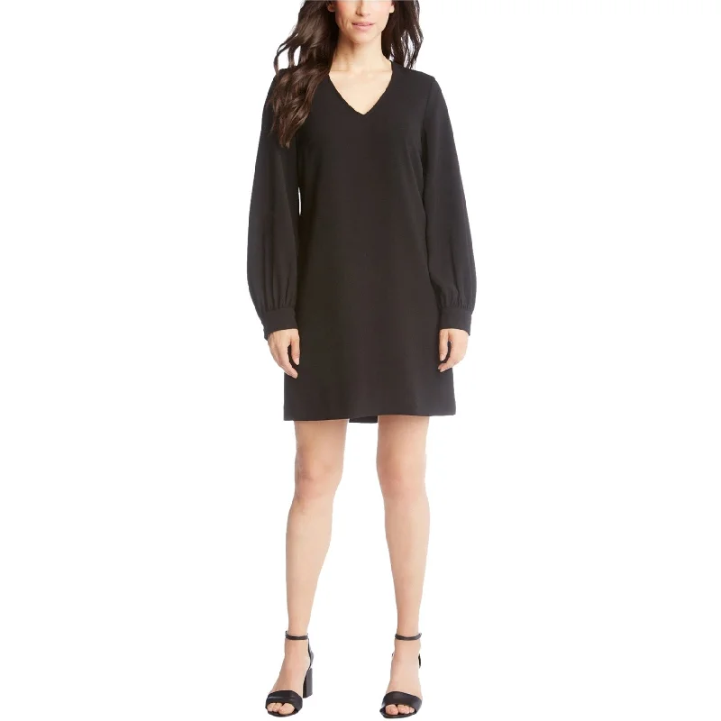 striped dresses for women -Karen Kane Womens Blouson Sleeve Shift Dress, Black, Small