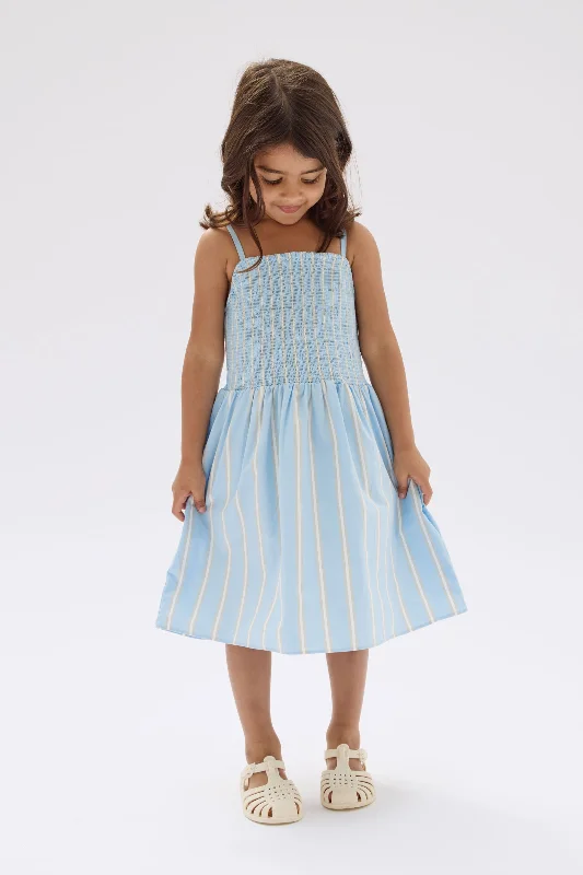 satin dresses for women -Kids Harper Poplin Stripe Dress