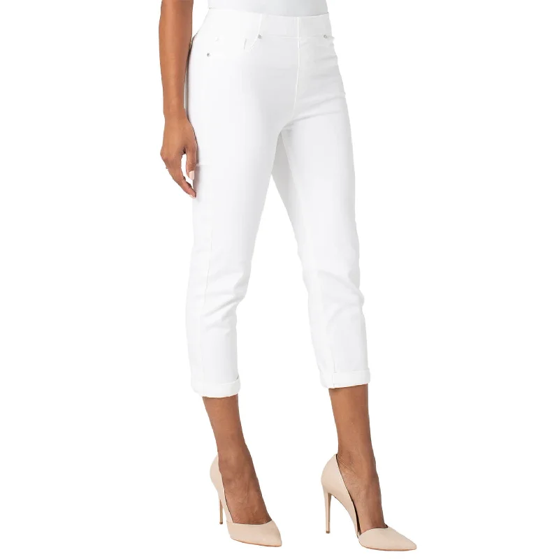 women's yoga pants -Liverpool 25-Inch Chloe Crop Skinny With Rolled Cuff Pant - Bright White