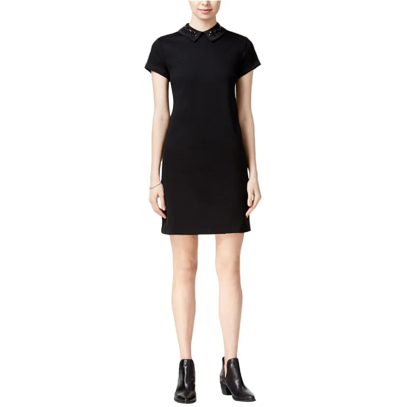 trendy midi dresses for women -maison Jules Womens Peter Pan Collar Sheath Dress, Black, Medium