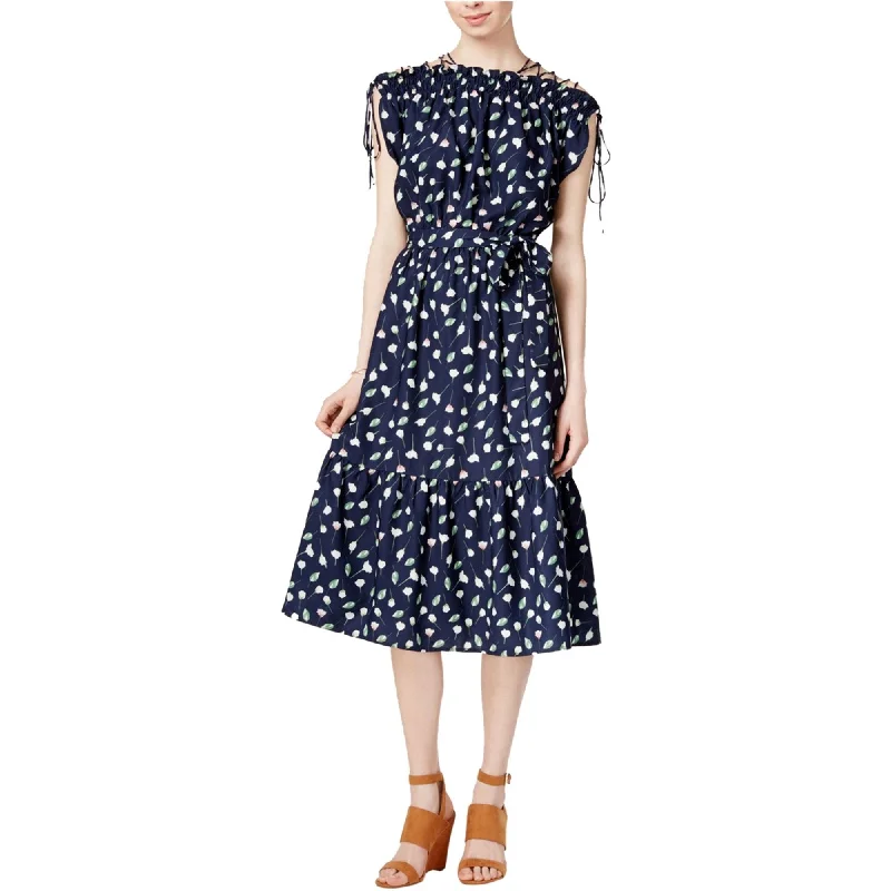 shift-style dresses for women -Maison Jules Womens Printed Smocked Fit & Flare Dress