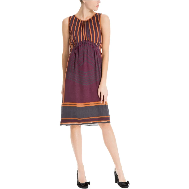 tiered dresses for women -Max Studio London Womens Mixed-print Tunic Dress, Purple, Medium