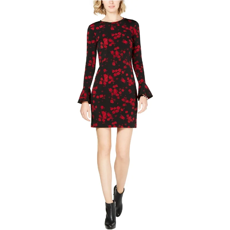 oversized dresses for women -Michael Kors Womens Bell Sleeve Shift Dress, Red, X-Small