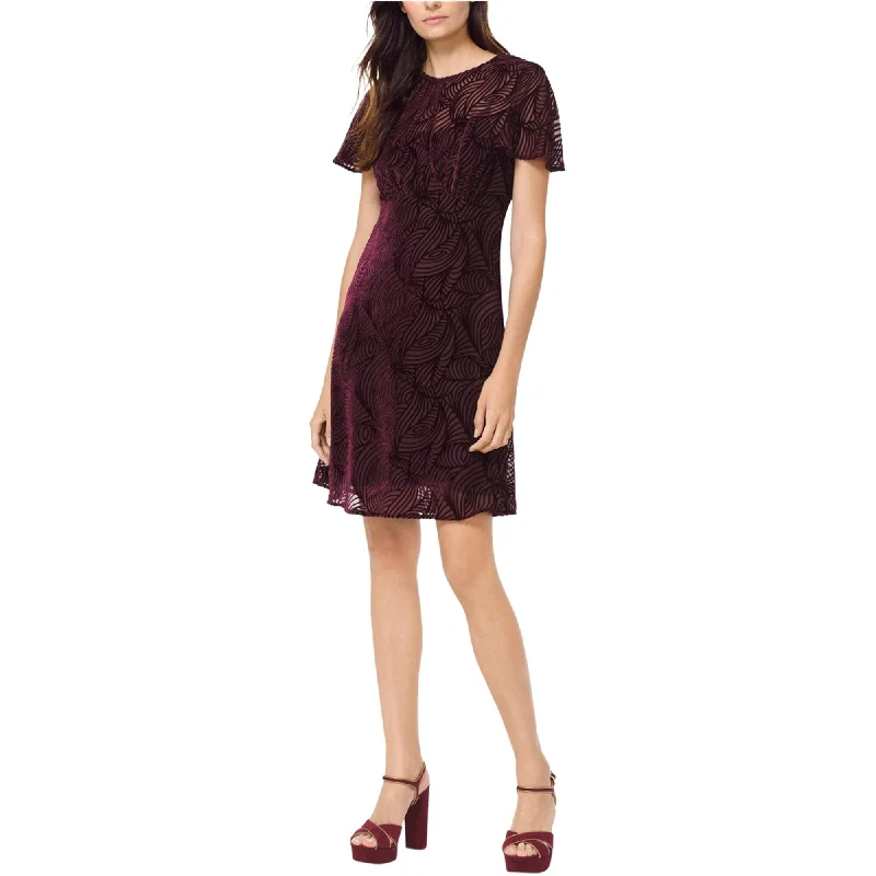 casual t-shirt dresses for women -Michael Kors Womens Velvet A-line Cocktail Dress, Purple, 12