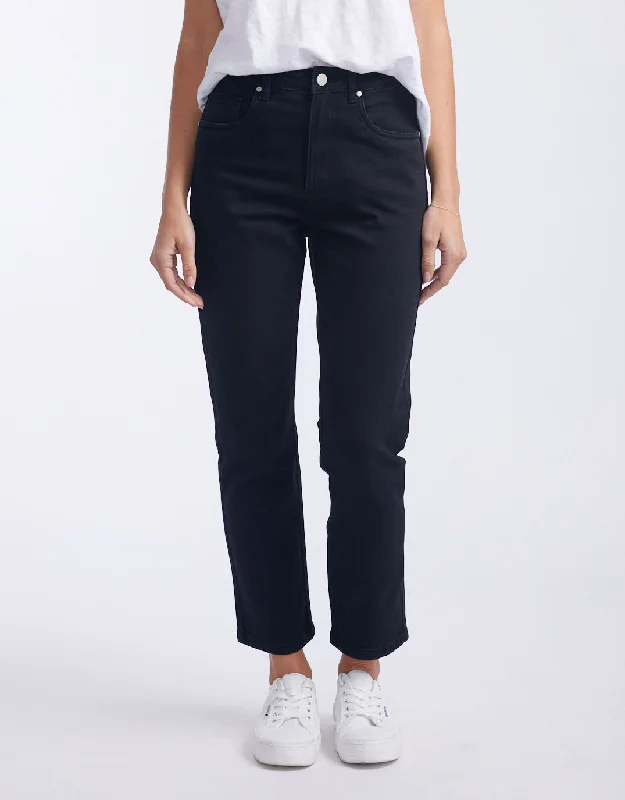 women's relaxed fit pants -Noelle Straight Leg Jean - Washed Black