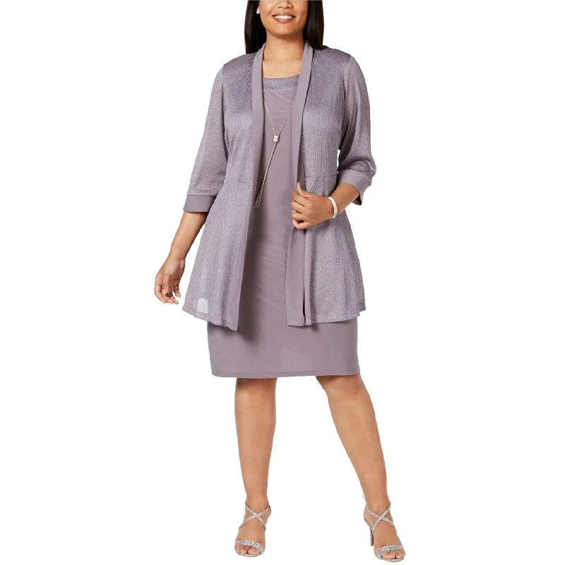 colorful dresses for women -R & M Richards Womens 2-Piece Shift Dress, Grey, 18W