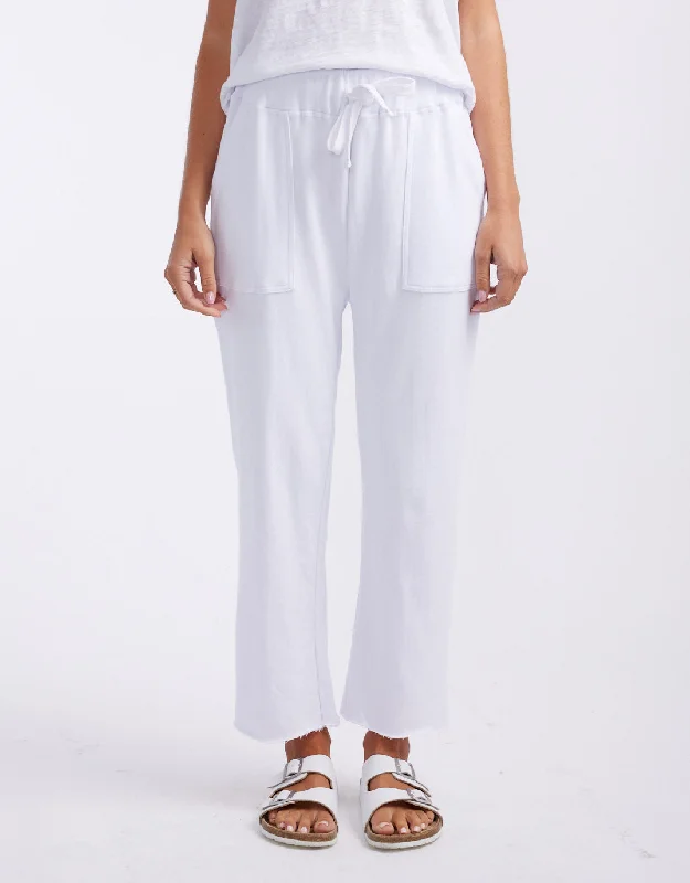 loose fit pants for women -Raw Edge Lounge Pant - White