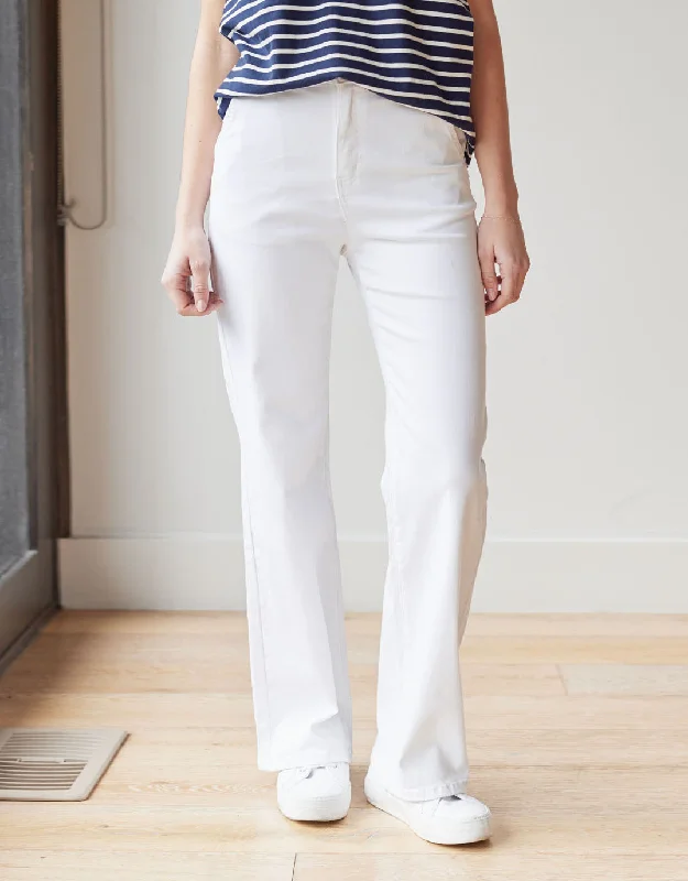 women's high waist pants -Shirley Jeans - White