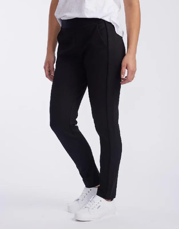 cropped palazzo pants for women -Signature Ponti Pant - Black on Black