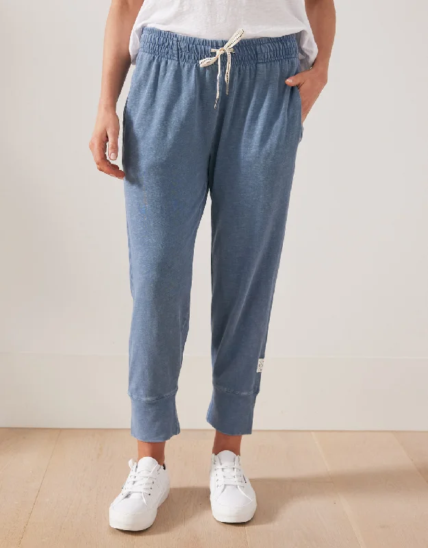 women's lightweight capris -Washed 3/4 Brunch Pants - Denim