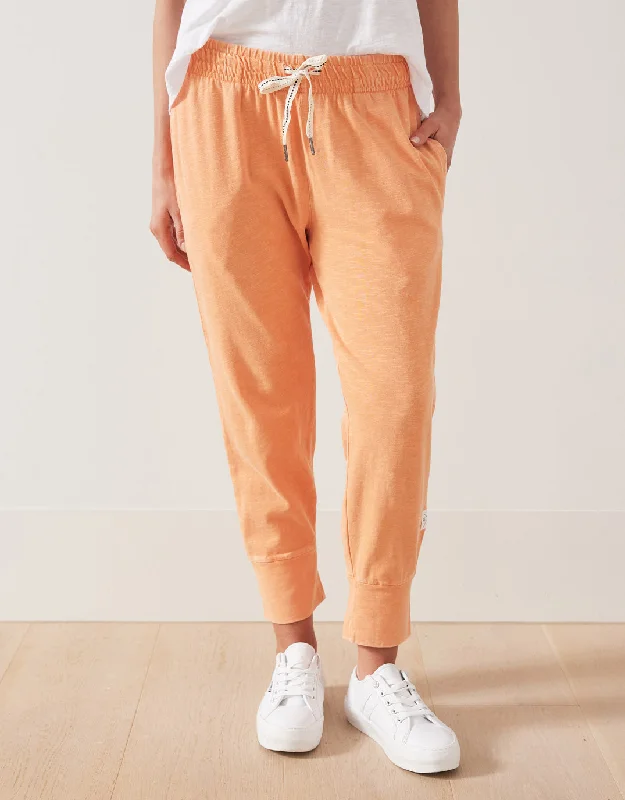 ladies' denim trousers -Washed 3/4 Brunch Pants - Peach