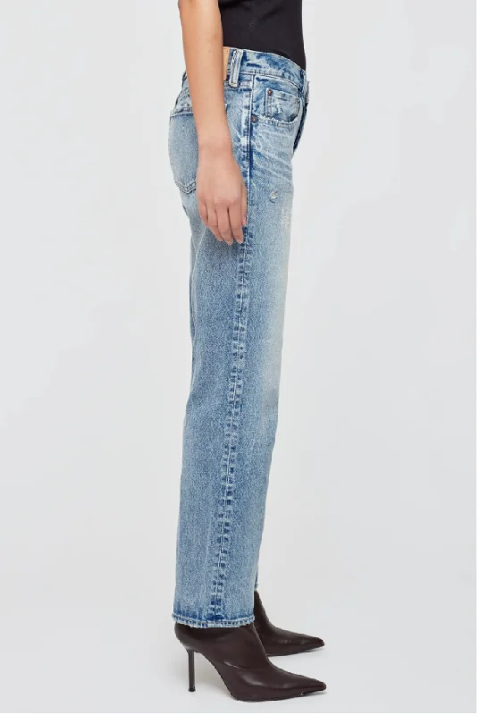 women's stretchable trousers -Moussy LR Aurantia Straight