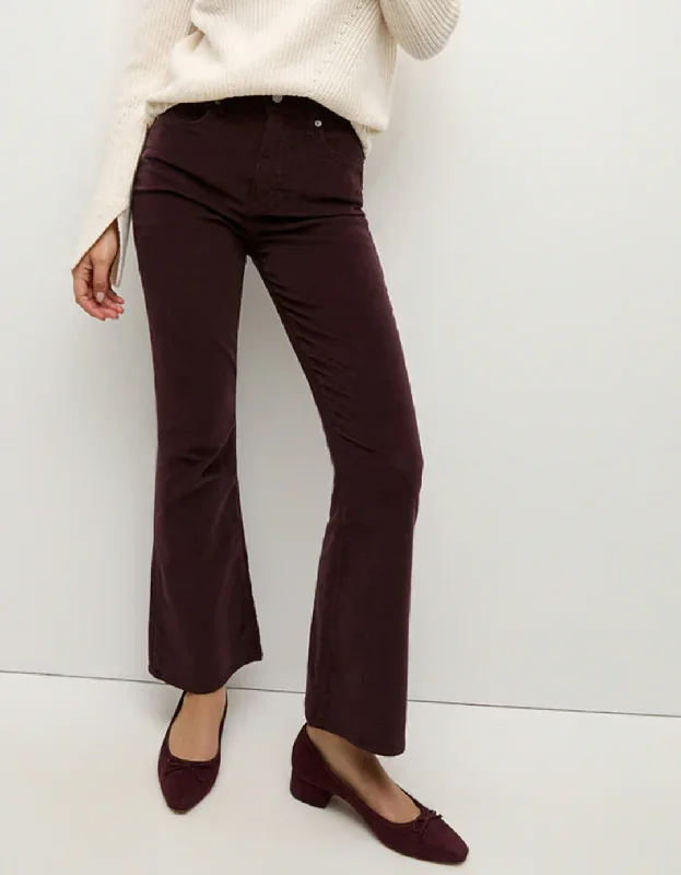 tapered pants for women -VB Carson Cord Flare HR